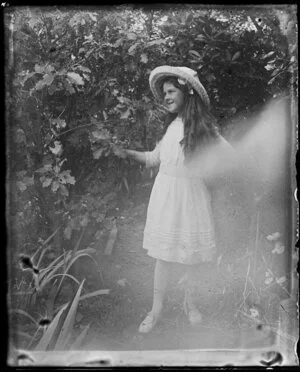Young girl in garden