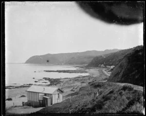 View of Plimmerton beach and headland