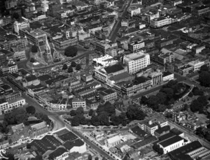 Aerial view of central Christchurch
