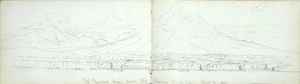 Warre, Henry James, 1819-1898 :Mt Egmont from near Te Namu (on the sea). April 20, 1865.