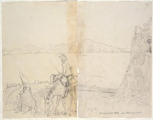 Collinson, Thomas Bernard 1822-1902 :N[orth] Coast, Cook Strait - from Horokiri Pass. Kapiti. [1846]