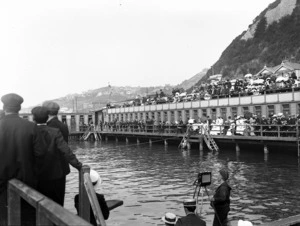 Part 1 of a 2 part panorama of the Te Aro Baths, Oriental Bay, Wellington