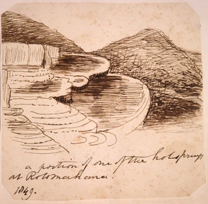 Taylor, Richard, 1805-1873 :A portion of one of the hot springs at Rotomahana. 1849.