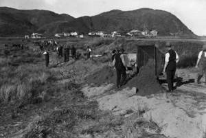 Relief workers constructing Rongotai Airport