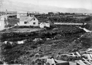 Christchurch, showing the old land office and Worcester Street bridge