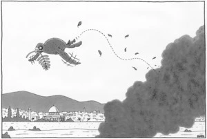 Clark, Laurence, 1949- :[Dove flying over Israel]. 21 October 1994.