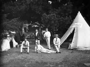 Men at a Royal Mountaineers camp