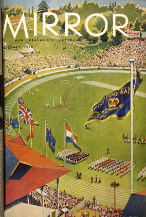 Mirror; New Zealand's national home journal. January 1950. [Cover. The British Empire Games, Auckland, 1950].