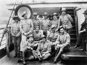 Group of soldiers departing for the South African War