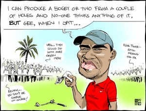 [Tiger Woods spits] 16 February 2011