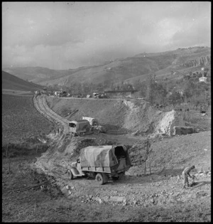 New Zealand military vehicles crossing a deviation, Italy