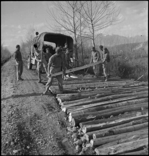 Kaye, George, 1914- (Photographer) : World War 2 New Zealand Engineers constructing a road in the Sango River area, Italy