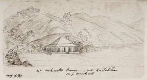Taylor, Richard, 1805-1873 :Mr Ashwell's house at Kaitotehe on the Waikato. May 31, 1847.