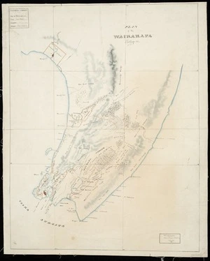 Bannister, W, fl 1845 :Plan of the Wairarapa Valley etc [ms map]. W Bannister, Land Surveyor Draftsman, Wellington. [ca. 1845]