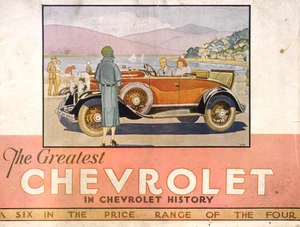 R, G M fl 1930:The greatest Chevrolet in Chevrolet history. [Catalogue cover]. 1930.