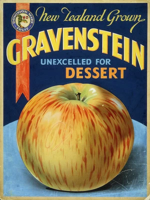 [Moran, Joseph Bruno], 1874?-1952 :New Zealand grown Gravenstein, unexcelled for dessert. Dominion Mark fruit. [1931-1935]