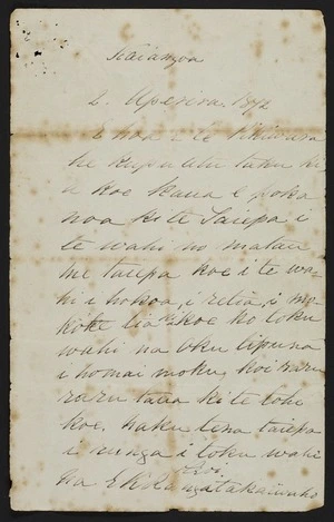 Bidwill, Charles Robert, 1820-1884 : Letters in Maori