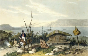 Earle, Augustus 1793-1838 :Village of Parkuni, River Hokianga. London, lithographed and published by R. Martin & Co [1838]