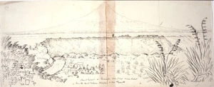 Collinson, Thomas Bernard 1822-1902 :Mount Egmont or Taranaki 8000 ft high 12 miles distant. From the coast between Wanganui & New Plymouth [1847]