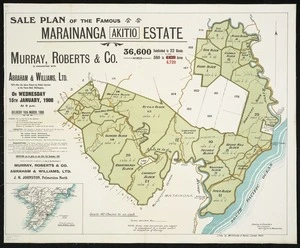 Sale plan of the famous Marainanga (Akitio) estate / Seaton & Sladden, surv.