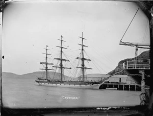 The sailing ship Crusader docked at Port Chalmers.