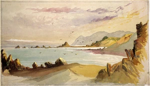 [Hodgkins, William Mathew] 1833-1898 :Near Cape Terawiti, Wellington. Oct 17, 186[8?]