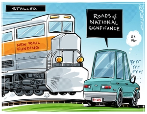 Stalled. Roads of National Signficance. New Rail Funding