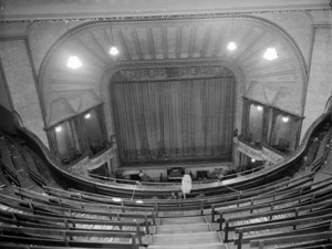 Opera House, Wellington, looking down from the grand circle (or `gods'), towards the stage