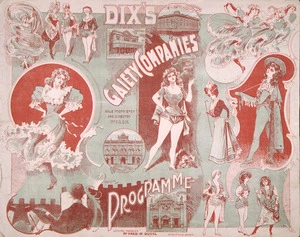 Dix's Gaiety Company: Programme [Theatre Royal Wellington. 1901-02. Red and green cover spread]