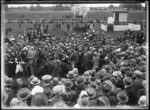 Presentation of a trophy at a horse racing meeting