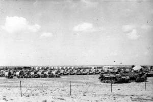 Captured enemy vehicles at El Daba, Egypt, during World War II