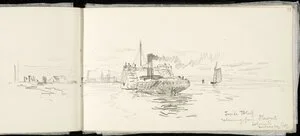 Hodgkins, William Mathew, 1833-1898 :Inside Bluff returning from Stewart Island, Wednesday evg. [1888]