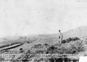 Site at Ahuahu, Taranaki, where Captain Lloyd, and others, were killed during an incident between Pai Marire followers and the 57th Regiment