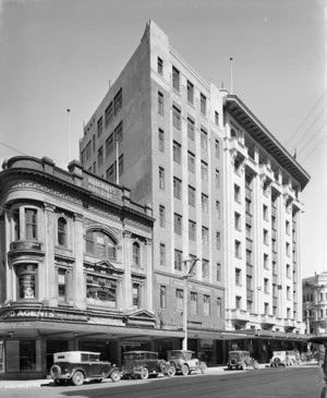Harcourt's Buildings, Hamilton Chambers and the T&G Building, Lambton Quay, Wellington
