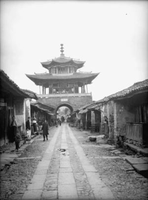 Yunnan, China. Watch tower at the centre of Tengyueh.