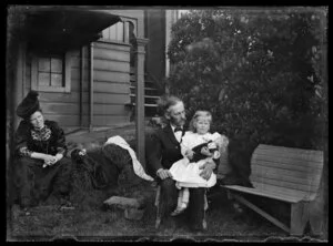 Lily May Atkinson, with Alexander Scott Nicol holding Janet Atkinson on his lap