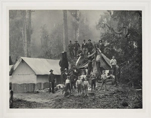 English railway workers erecting camp at Raurimu