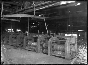 Rolling machinery in an iron mill at Burnside, Otago