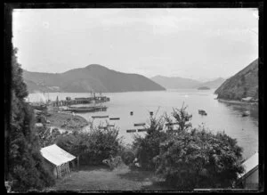 Piers and boats in bay, Picton