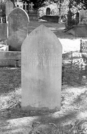 The grave of John Couper, plot 132.P, Sydney Street Cemetery.