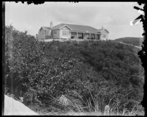 Large country house on low hilltop