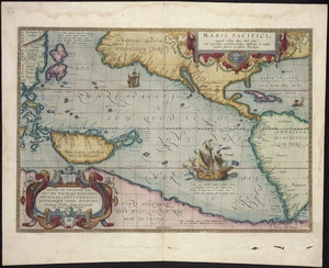Maris Pacifici : (quod vulgo Mar del Zur), cum regionibus circumiacentibus, insulisque in eodem passim sparsis, novissima descriptio / ...  Abraham Ortelius ... 1589.