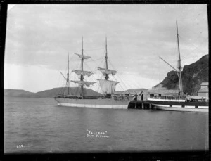 Sailing ship Vallejo docked at Port Chalmers