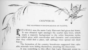 Harris, Emily Cumming, 1837-1925: Chapter III. The mysterious disappearance of Fayette. [Top of page. 1909].