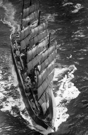 Aerial view of the ship Pamir
