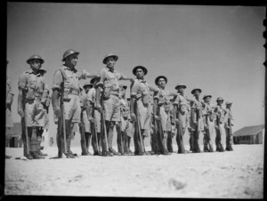 Members of the Maori Battalion on parade in Egypt, during World War 2