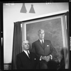 Prime Minister Keith Holyoake and his portrait