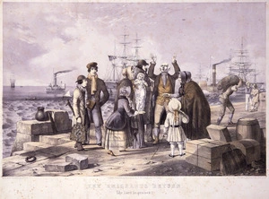 Stocker, Nathaniel Bliss :The emigrants' return. The Lord be praised! Nathl. Bliss Stocker del. et lith. London, Ackermann & Co. 1853.