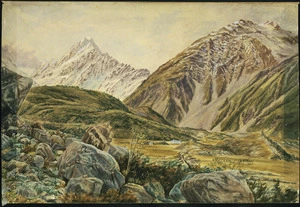 Huddleston, Francis Fortescue Croft, 1844?-1922 :[Mount Cook and the old Hermitage] 24/6/86