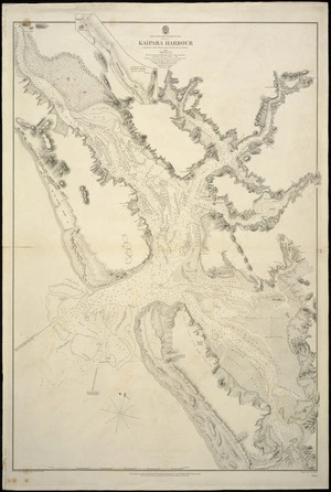 Kaipara Harbour / surveyed by Cmdr B. Drury and the officers of H.M.S. Pandora, 1852.